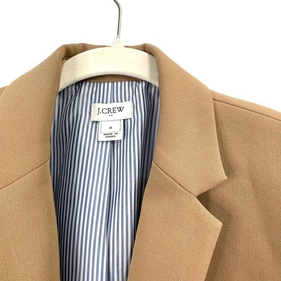 J. Crew Schoolboy‎ blazer jacket Sz 4 neutral tan caramel camel - Picture 4 of 10